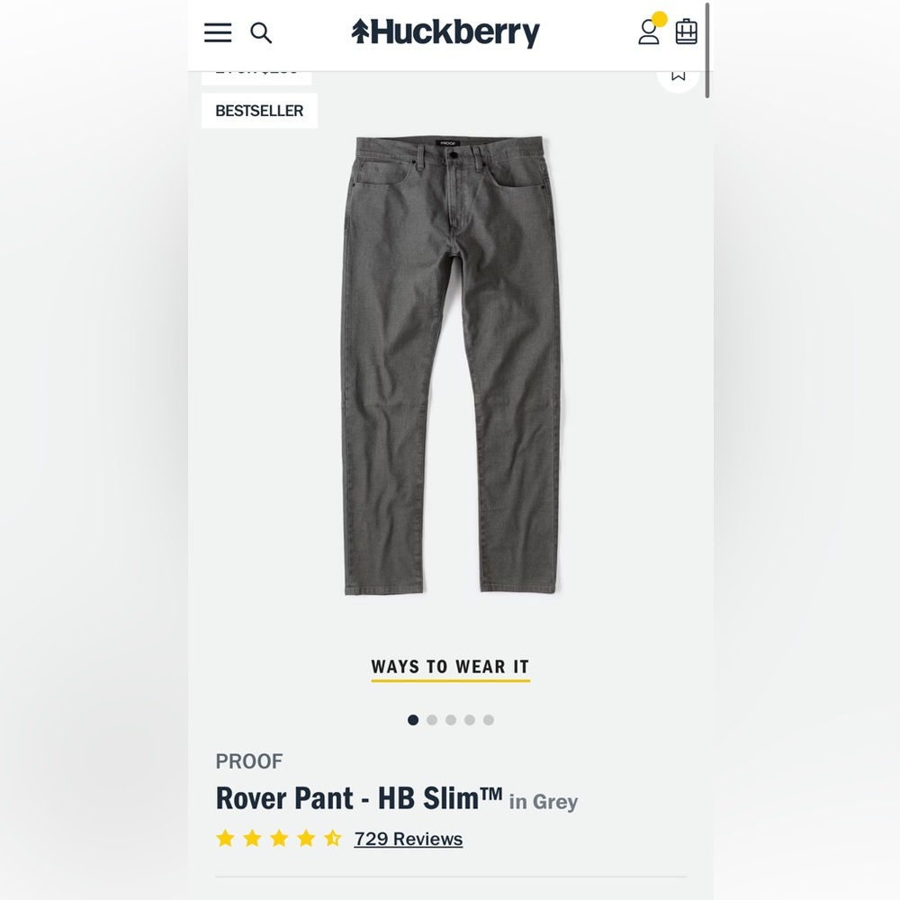 PROOF
Rover Pant - HB Slim™ in Grey